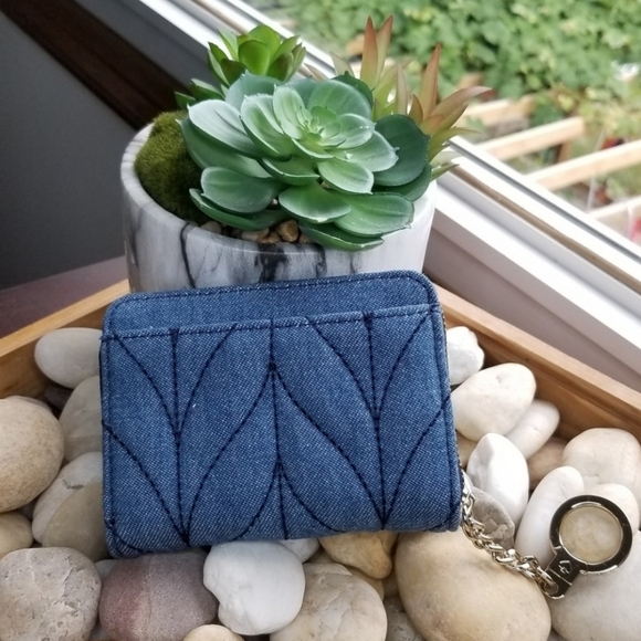 LAST 1💥 Kate Spade Quilted Denim Dani Blue Wallet - Picture 3 of 4